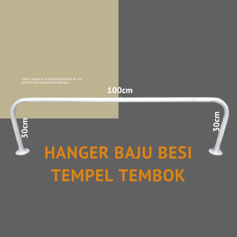 Gantungan Baju Tempel Dinding Besi Tembok Gawangan Hanger Distro