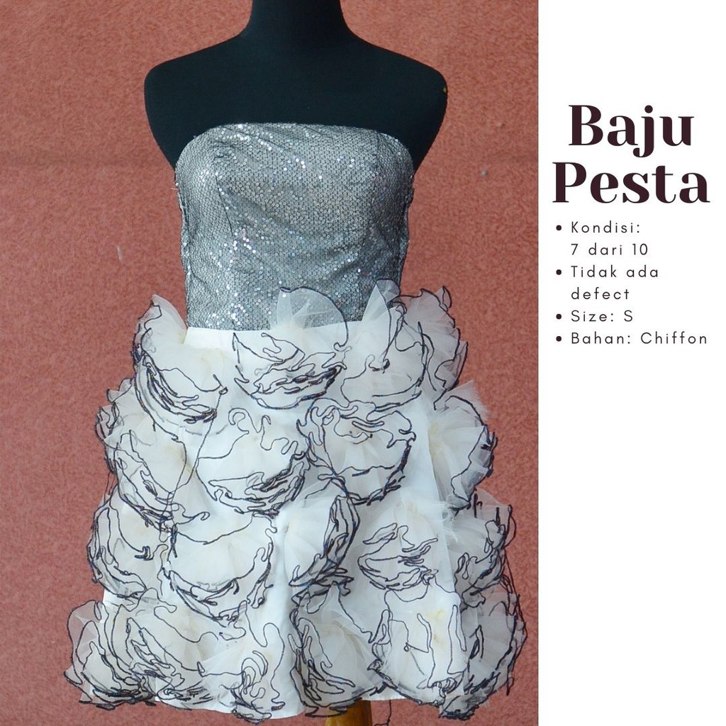 Evening Prom Mini Silver Grey Chiffon Dress