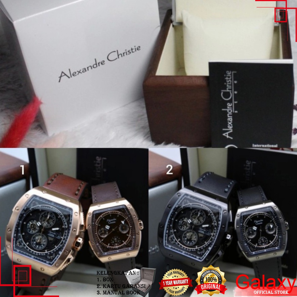 ALEXANDRE CHRISTIE COUPLE ORIGINAL JAM TANGAN ALEXANDRE CHRISTIE COUPLE JAM ALEXANDER CHRISTIE AC 64