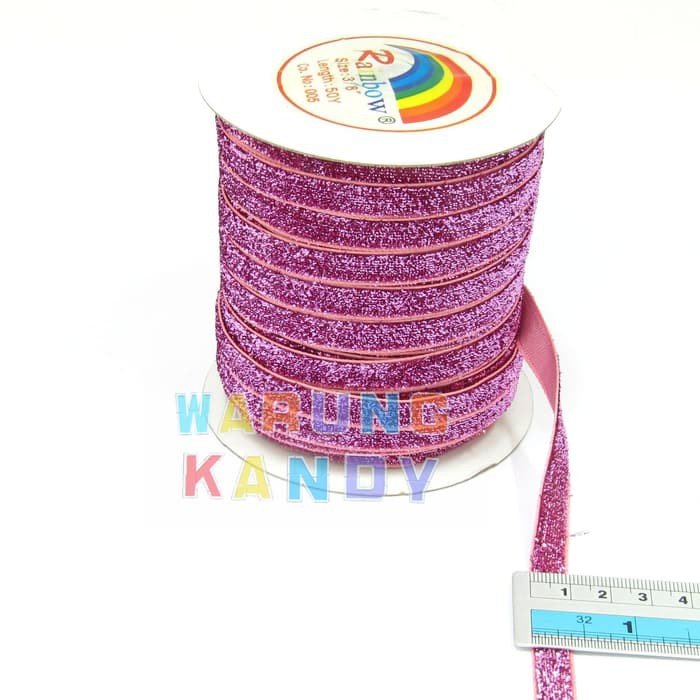 Pita Bludru Kerlip 3/8&quot; Ungu Muda