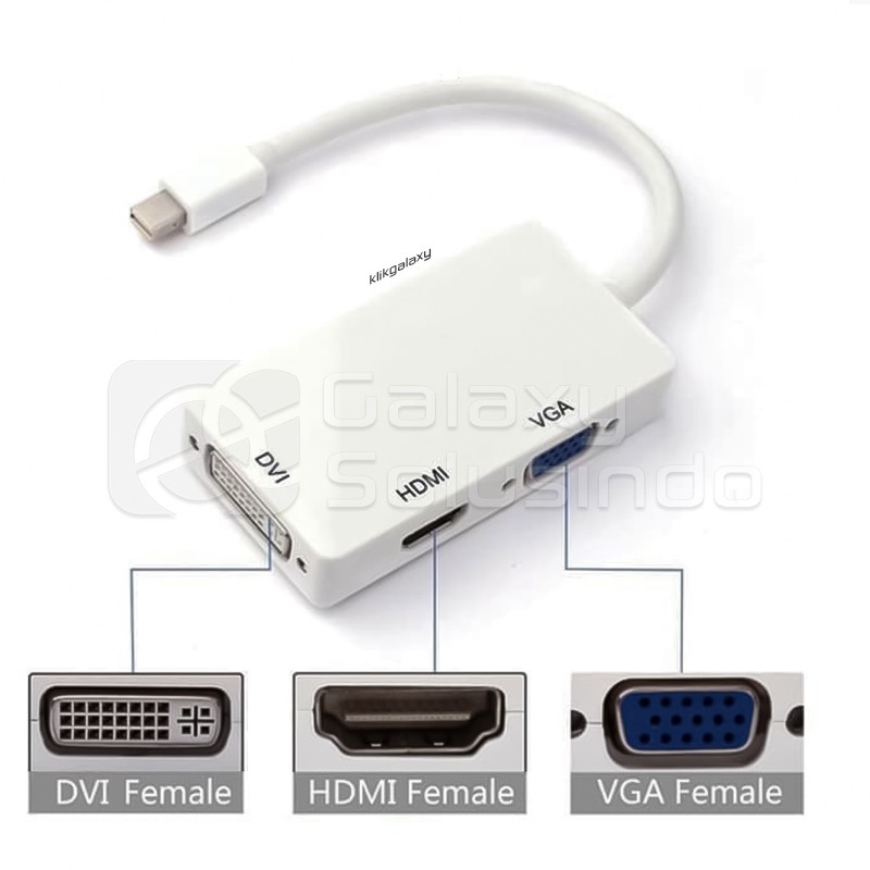 CONVERTER Mini Display Port to HDMI VGA DVI - 3in1