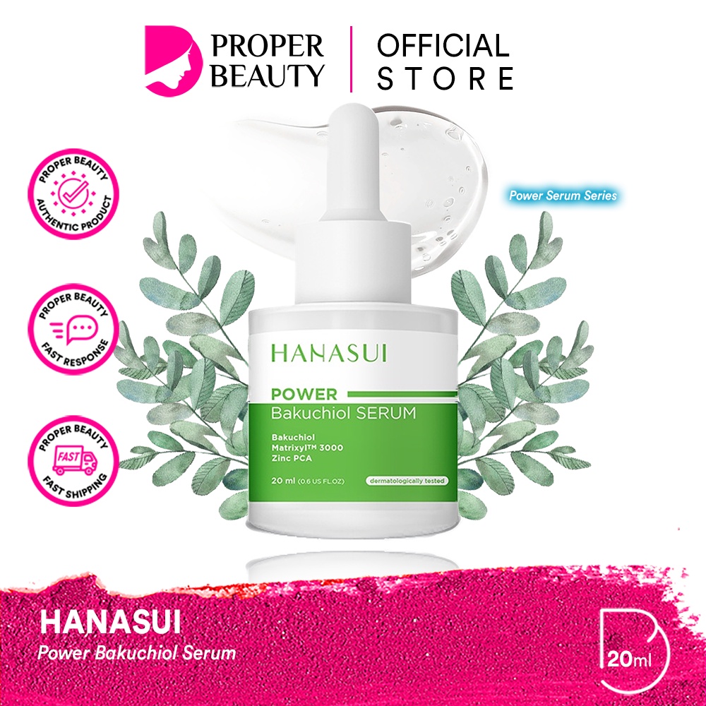 HANASUI Power Bakuchiol Serum Indonesia / Serum Wajah / Bakuchiol Matrixyl 3000 Zinc PCA 20ml / Anti Aging Menghidrasi Produksi Kolagen Melembabkan Kulit Anti Oksidan Hydrating Penuaan Dini / Super Powerful Series / Skincare Face Care / Intense Treatment