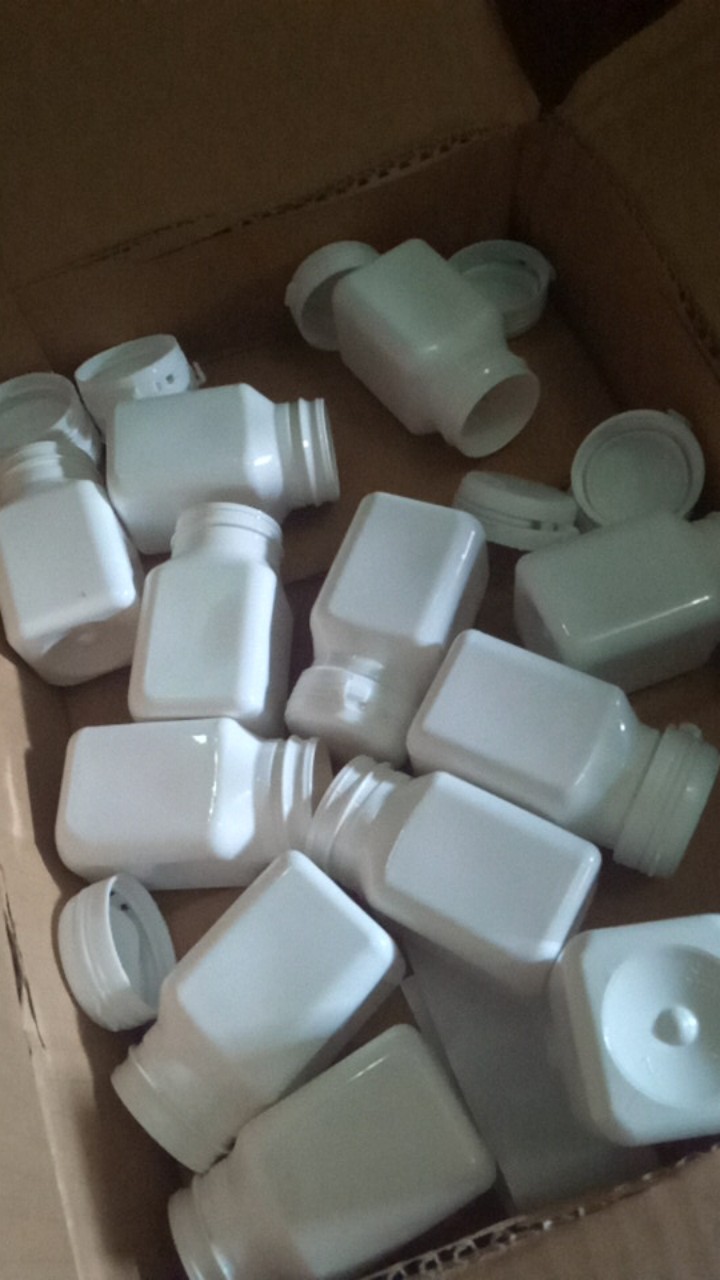 Botol Kapsul Kotak 30ml Putih Snap | Kemasan Package Botol Minuman