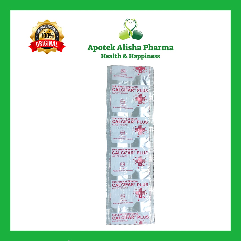 CALCIFAR PLUS Strip isi 10 Tablet - Calcifar Plus Tablet Multivitamin Mineral Kalsium Ibu Hamil dan Menyusui Pertumbuhan Tulang Gigi / Calsifar Plus Tablet / Kalsipar Plus Tablet