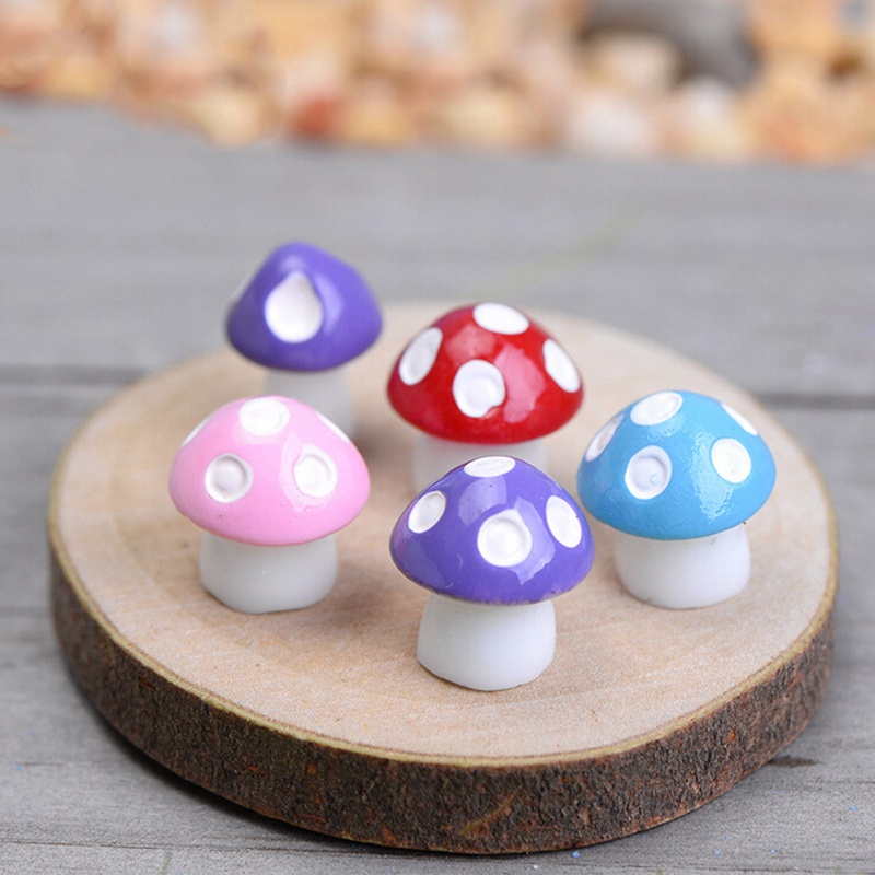 (Happy) 10 / 20pcs Miniatur Jamur Lucu Untuk Dekorasi Rumah Boneka