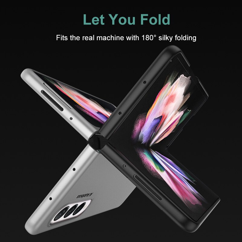 Frosted Matte Skin Feel Folding Phone Case Samsung Galaxy Z Fold 3 And With Slot Pen