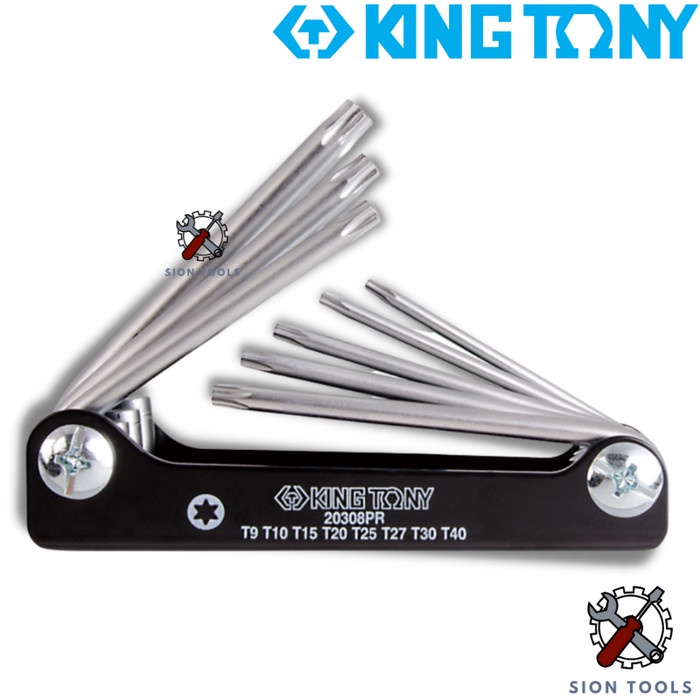 KING TONY KUNCI L BINTANG SET (KNIFE TYPE) 8 PCS / STAR L WRENCH SET