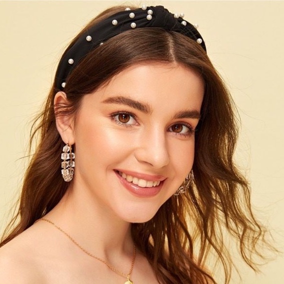 BAJ  Bando Simpul Korea Murah Bando Polos Mutiara Pearl Bandana Wanita Bando Simpul Aksesoris Rambut Wanita Import High Quality IR066ut Wanita Import High Quality IR066