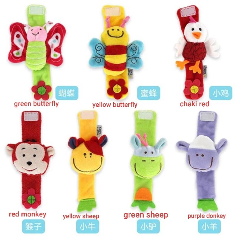 Gelang rattle bayi boneka / mainan gelang bayi kerincing