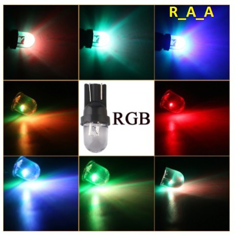 Lampu Colok T10 7 Multi Warna RGB Bulb Led Sen Sein Kedip Flashing Mobil Motor