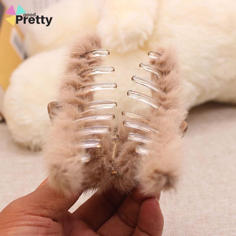 Love Plush Hairpin Fashion Imitasi Kelinci Rambut Temperamen Curling Clip - PD