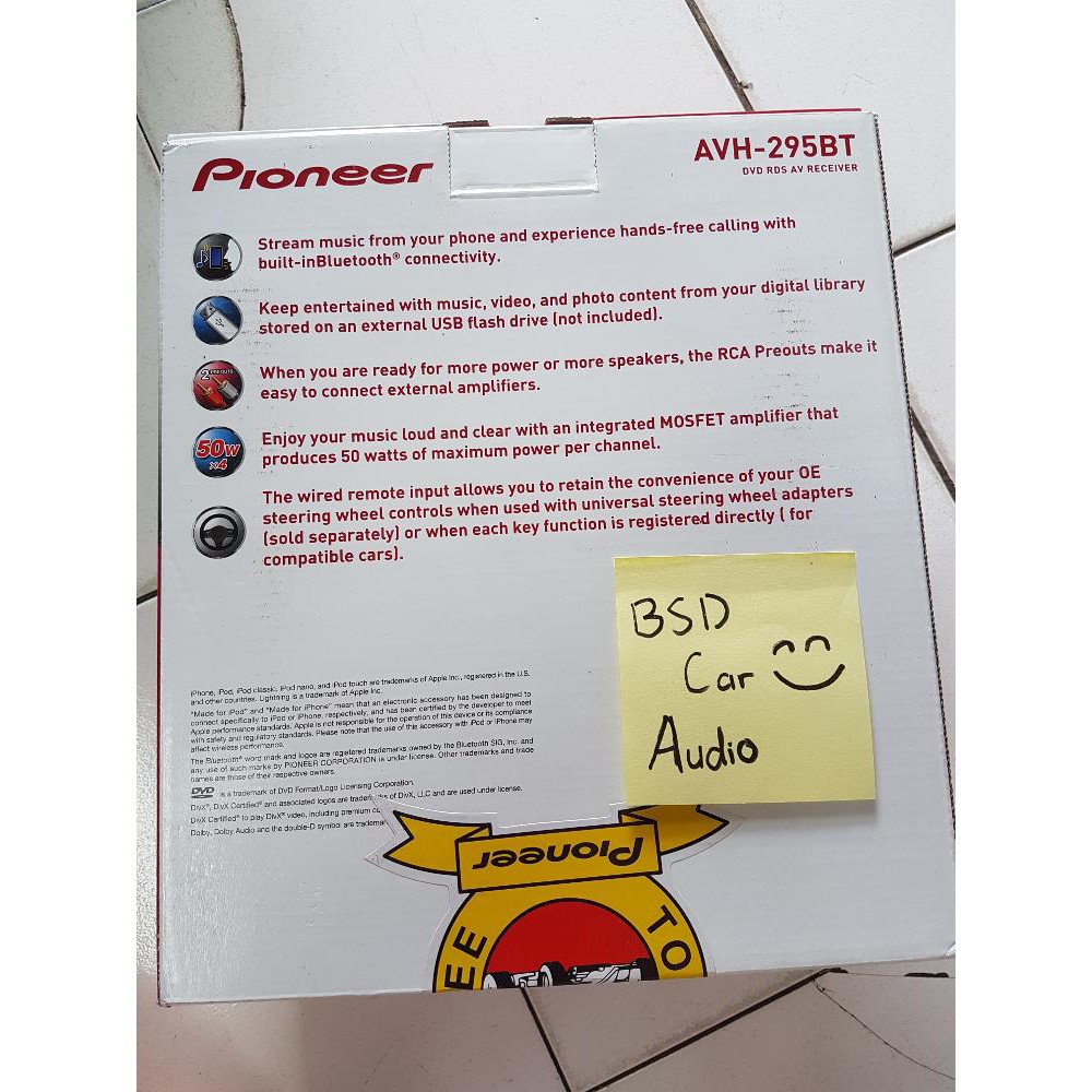 Headunit doubledin Pioneer AVH 295 BT Limited