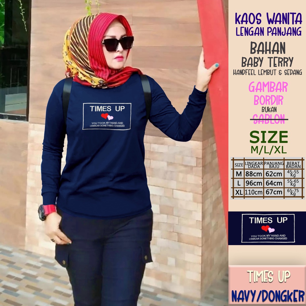 CENOA Kaos Wanita Lengan Panjang  / Kaos Sweatshirt / Atasan Wanita / Atasan Wanita Lengan Panjang-8