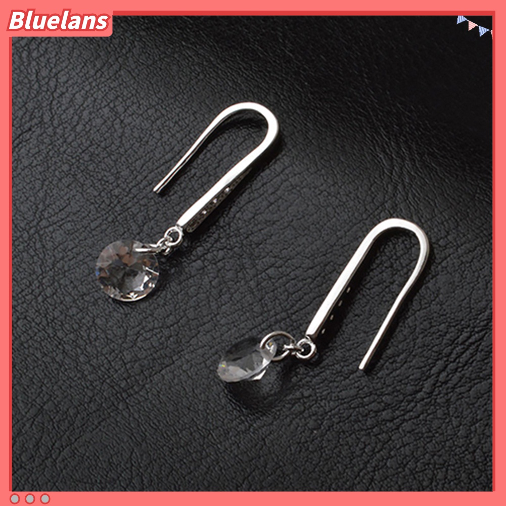 Anting Juntai 925 Sterling Silver Aksen Berlian Imitasi Untuk Wanita