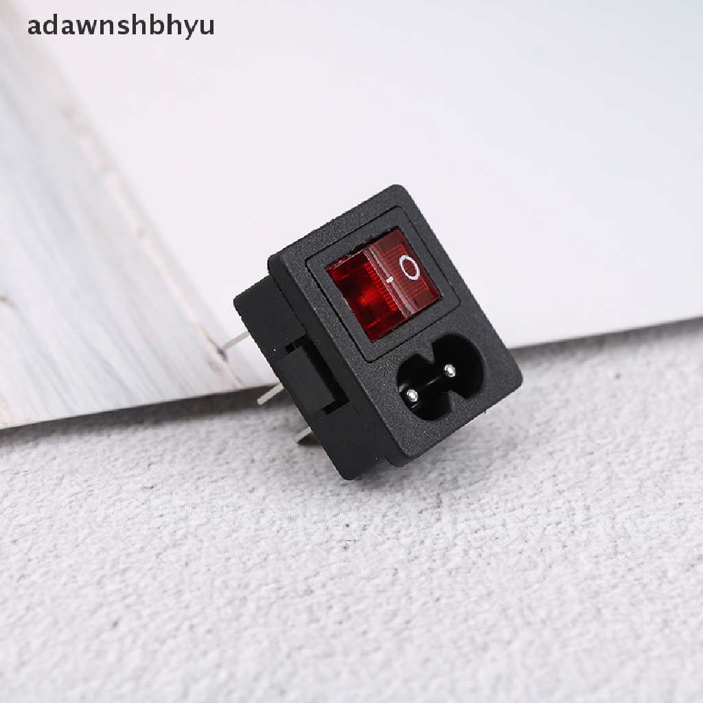 Adawnshbhyu Kabel Listrik inlet socket Wadah Dengan ON-OFF Lampu Merah rocker switch 250V 10A