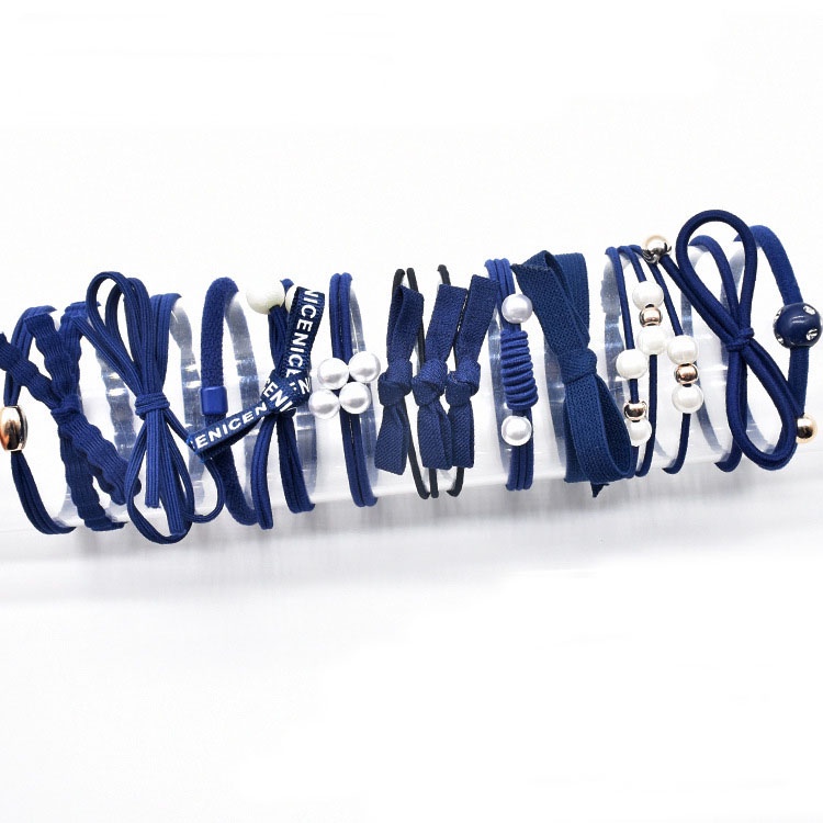 MURMURE.ID | 12PCS/SET KARET RAMBUT ALA KOREA IKAT RAMBUT MUTIARA BANYAK WARNA HA031-1