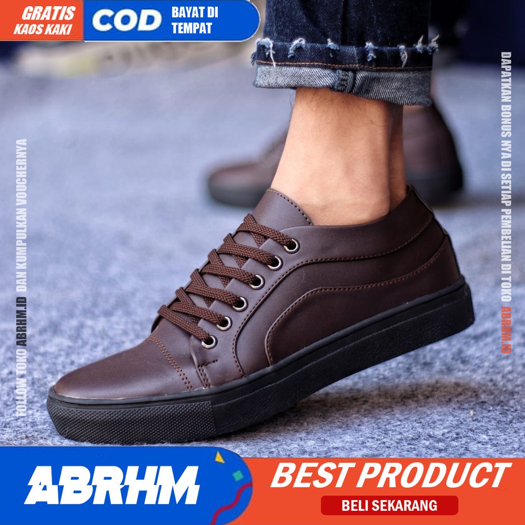 ABRHM x GENE Sepatu Sneaker Pria Sepatu Pria Casual Sepatu Kerja Pria Sepatu Sneakers Cowok / Cowo Sepatu Kasual Kerja Kuliah Kondangan Gaya Keren Santai Kekinian Murah Terlaris