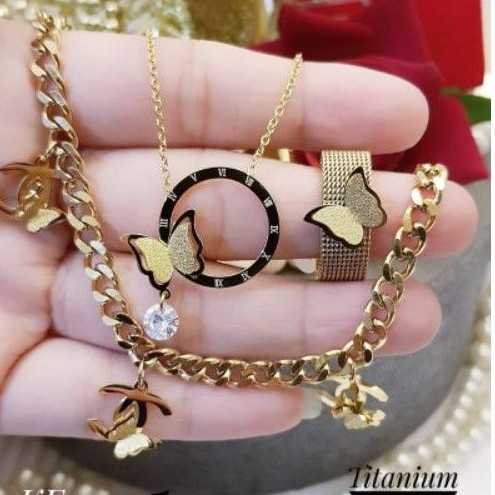 Titanium set perhiasan 3729