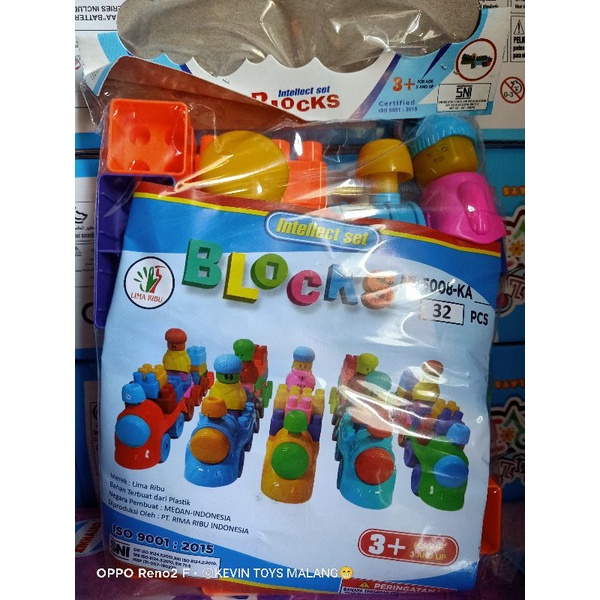 5008KA MAINAN BALOK 32PCS / MAINAN ANAK EDUKASI KERETA THOMAS PLUS BONEKA DAN MAINAN KOTAK BALOK 32pcs