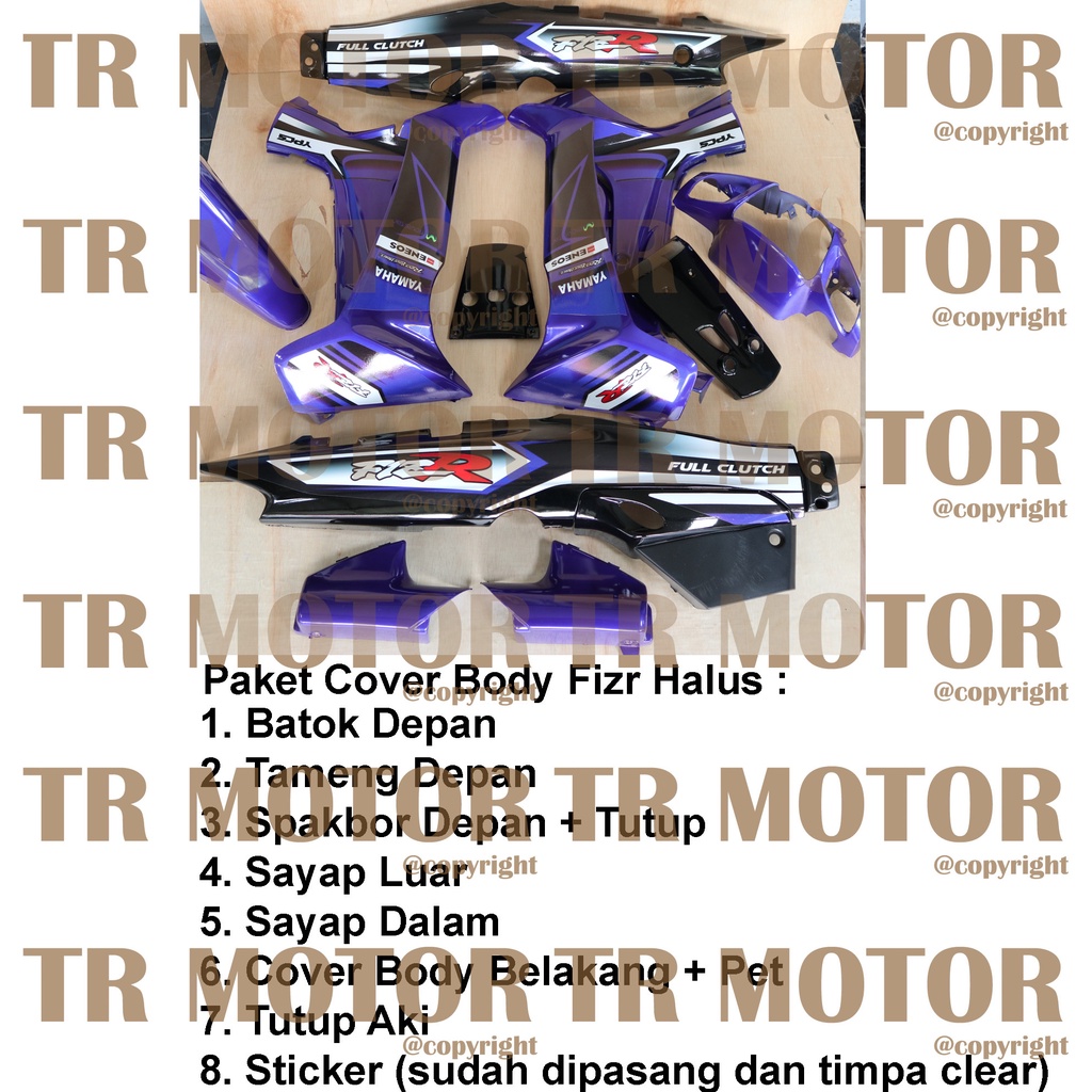 Cover Body Fizr F1zr Full Clutch Custom Ungu Full Set Halus Cover Bodi Yamaha Fiz r