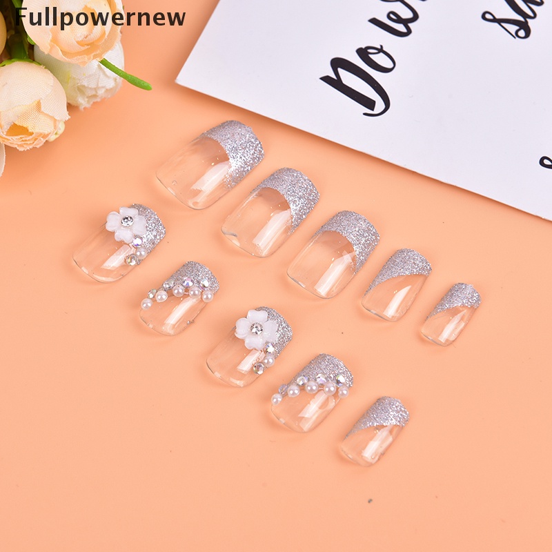 [FULL] 24Pcs Shining False Nails Wearable Fake Press On Nail