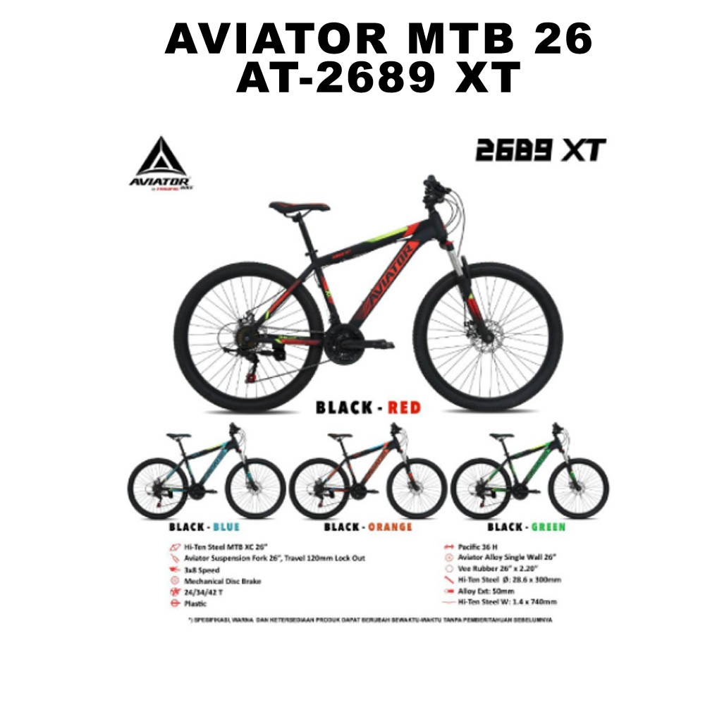 Sepeda Gunung / MTB 26 Aviat cuci gudang AT 2689 XT