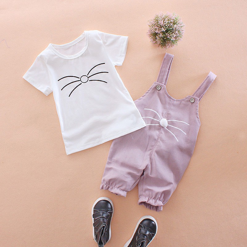 Baju Pakaian Anak Jumper Bayi Perempuan Cewek  Murah Import motif kumis kucing BBD022