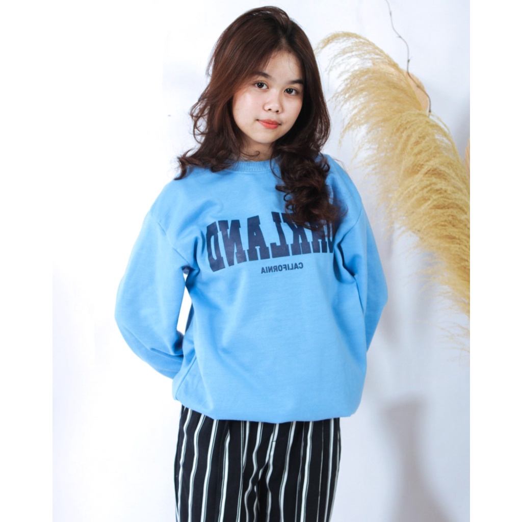 TokoMilkan - Sweater Crewneck Wanita &amp; pria OAKLAND | Sweater CN Sweatshirt Fleece