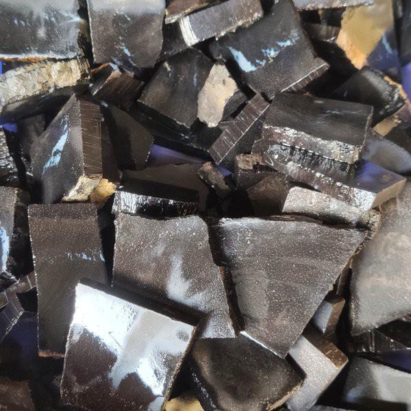 BAHAN ROUGH NATURAL BATU FOSIL GALIH KELOR HITAM BERSERAT