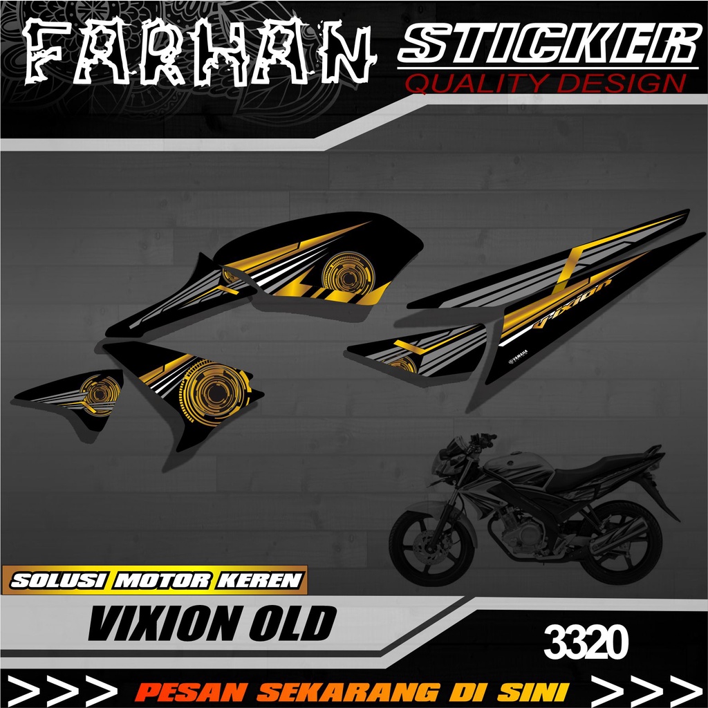 Sticker Striping VIXION OLD /LAMA List Variasi desain grafis gold emas Semi Full