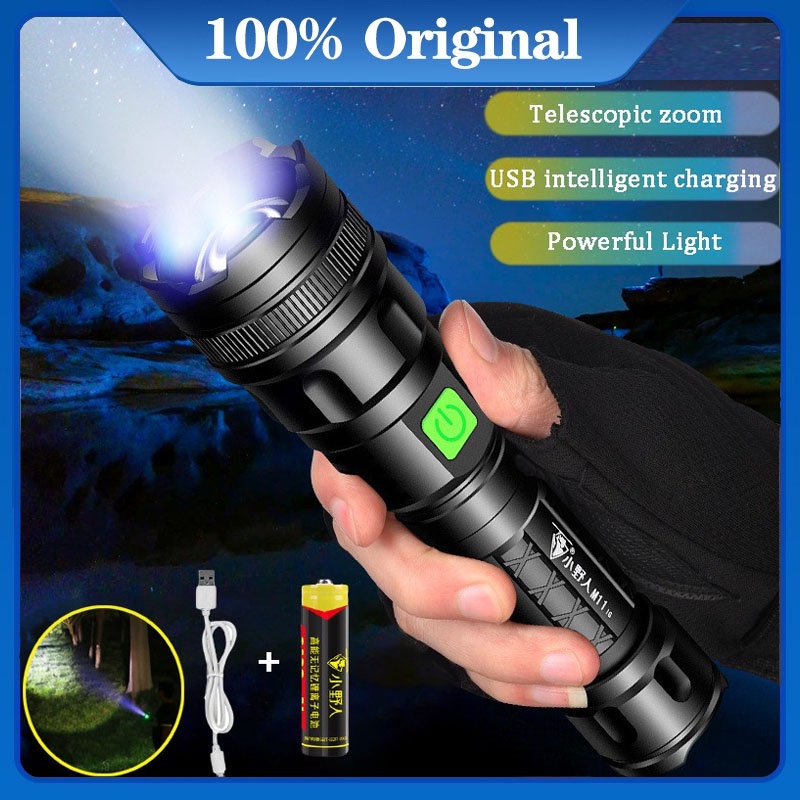 Anbolt Senter Swat COB ZOOM Rechargeable SUPER TERANG  LED Outdoor USB Rechargeable IPX4 tahan air kelas hidup Taktis Cahaya T6 18650 Battery