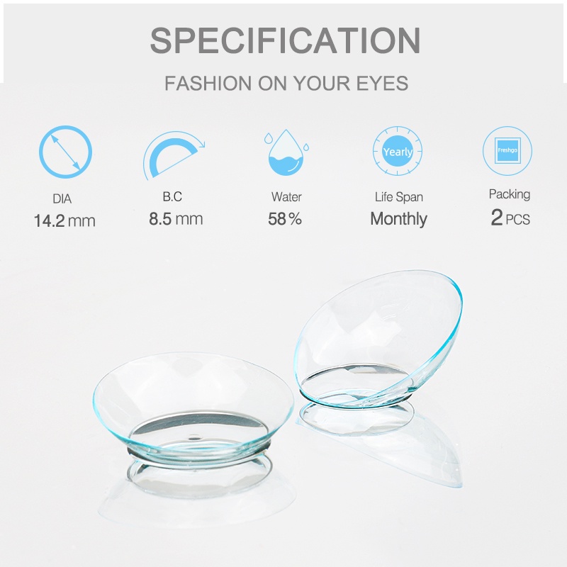 Freshgo-freshkon Softlens minus (-1.00 s/d -6.50), lensa soflen aman dan nyaman merek kelas atas/Softlens Bening Minus / Softlens Clear Min Semua