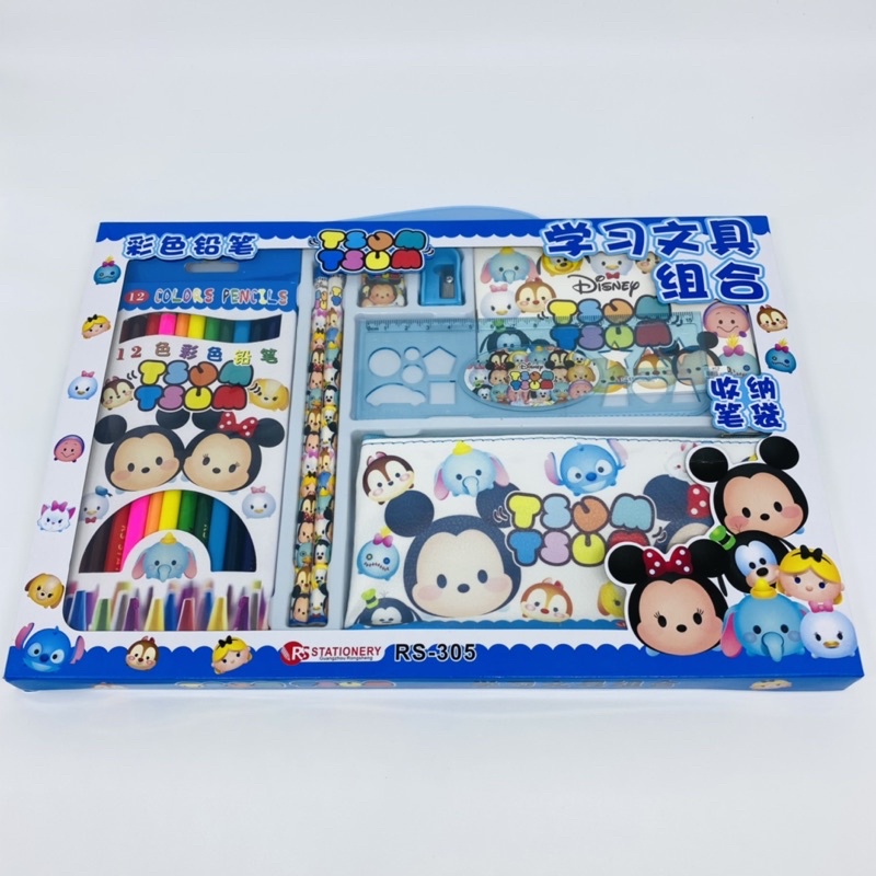 

stationary set 8in1 alat tulis anak pensil warna tsum tsum minions princess little pony spiderman