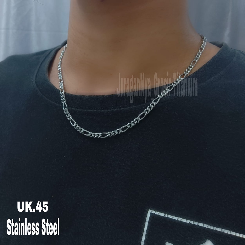 KALUNG TITANIUM  SILVER MOTIF MEWAH ANTI KARAT&amp;ANTI LUNTUR