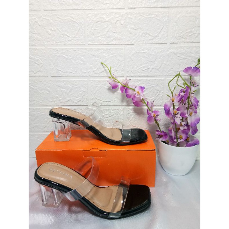 Sandal Hak Kaca wanita 7cm Quality premium Kasmag RN 701