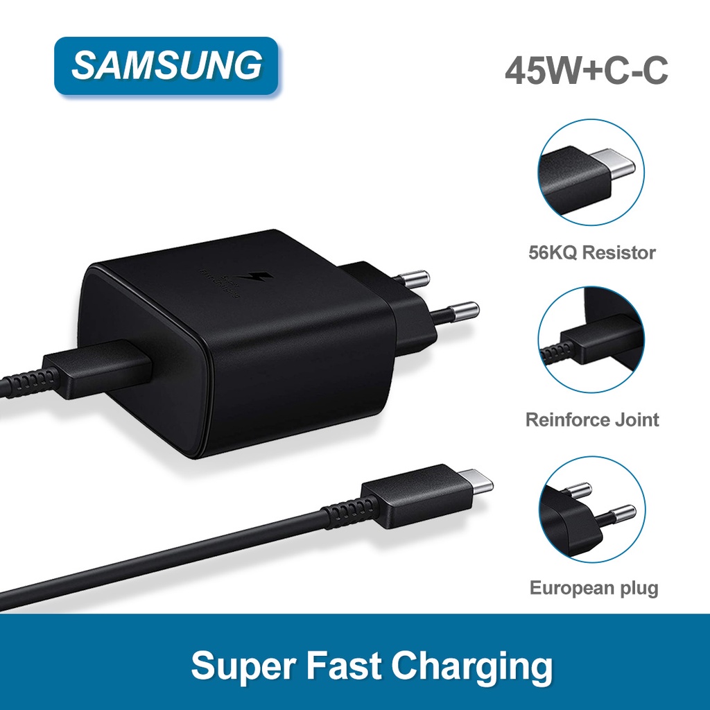 Charger Samsung 15W 25W 45W Original 100% Fast Charging USB C to USB C / CHARGER SAMSUNG MICRO USB Type C