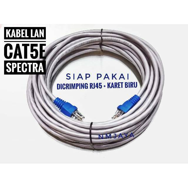 Kabel Lan UTP Cat5E 20Meter siap pakai sudah dicrimping rj45 dan plug booth