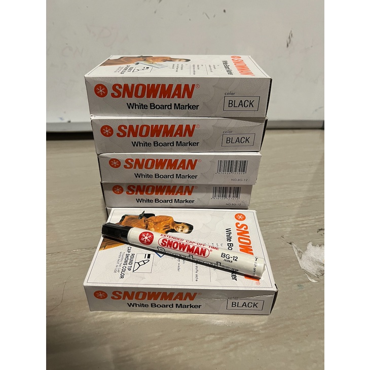 

Spidol Snowman Whiteboard Marker BG-12 1 BOX 12 PCS - Hitam , Merah, Biru