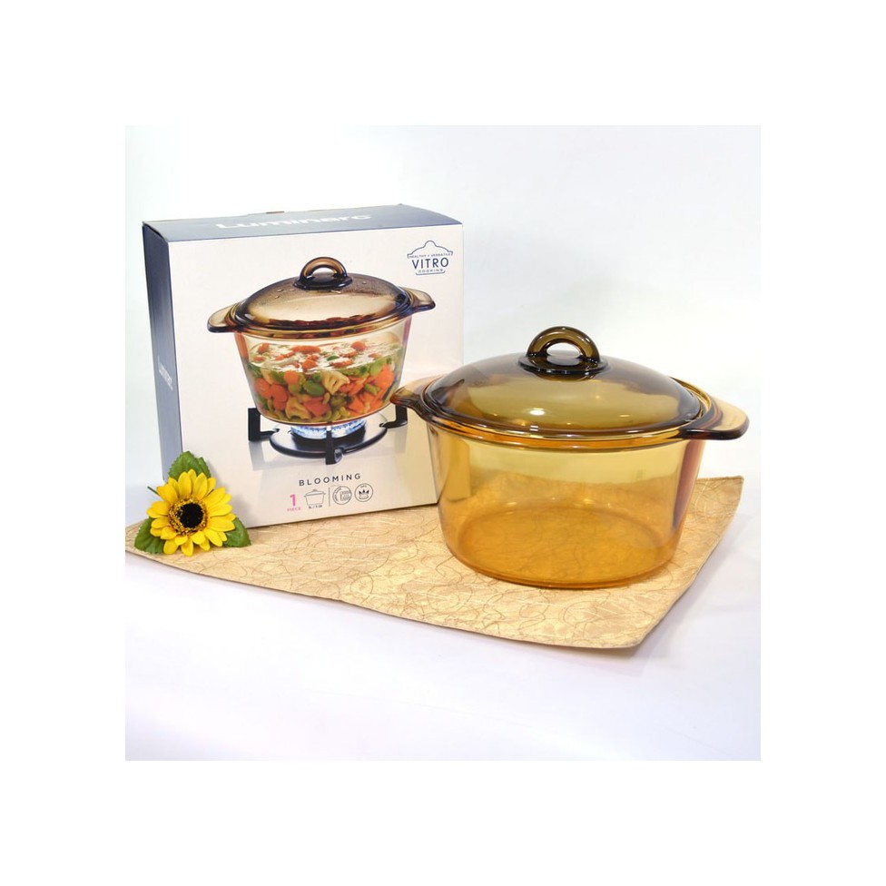 Luminarc Vitro Amber Casserole Tutup 5 liter Panci 