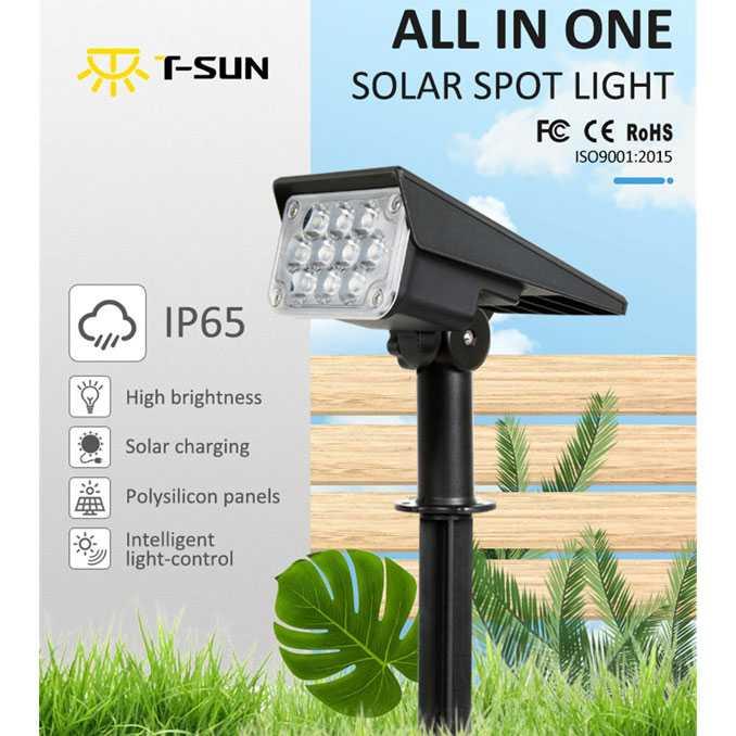 T-SUN Lampu Taman Outdoor Solar Power Waterproof 10 LED - TS-G2202-60