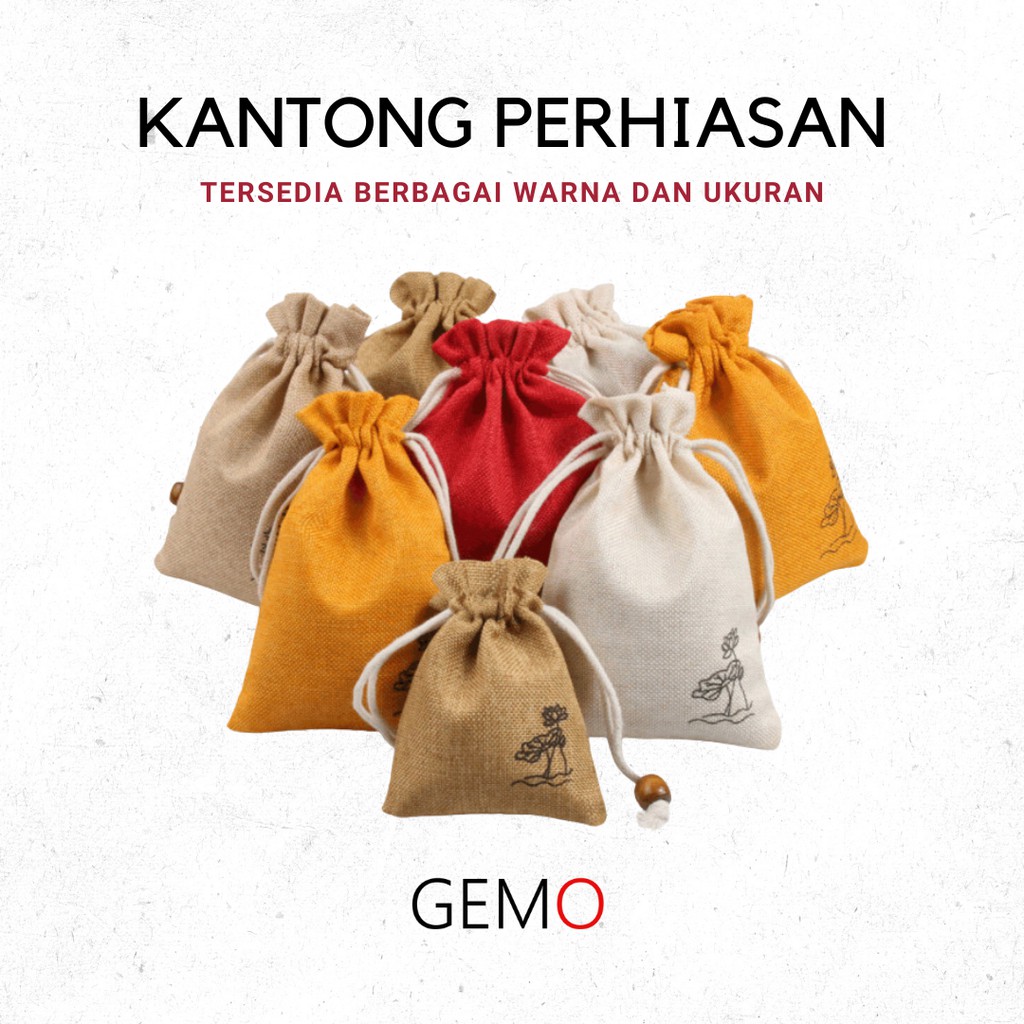 KANTONG KAIN / JEWELRY POUCH ANEKA WARNA UNTUK PERHIASAN AKSESORIS KOSMETIK MURAH