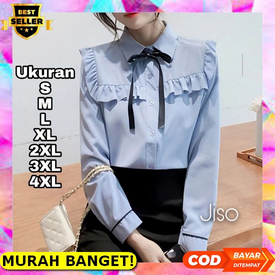 Cozy Blus Cewek Korea Lengan Panjang / Blouse Wanita Korean Style / Baju Blus Ceruty / Baju Atasan W