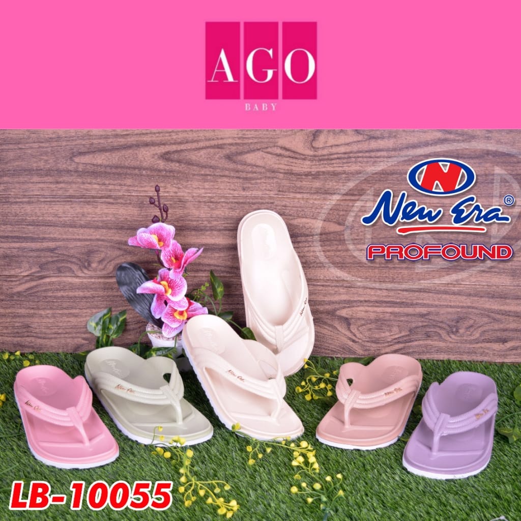 ago NEW ERA LB 10055 & LB 100362 Sandal Jepit Karet Wanita Polos Anti Slip Sandal Japit Cewek Berkua