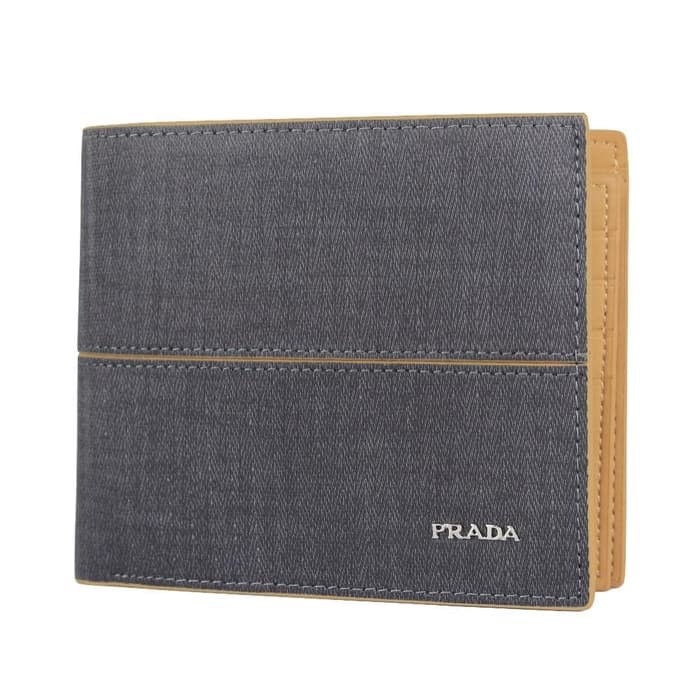 DOMPET KULIT PRIA TIDUR IMPORT BRANDED | PRADA 132-2619 GRAY