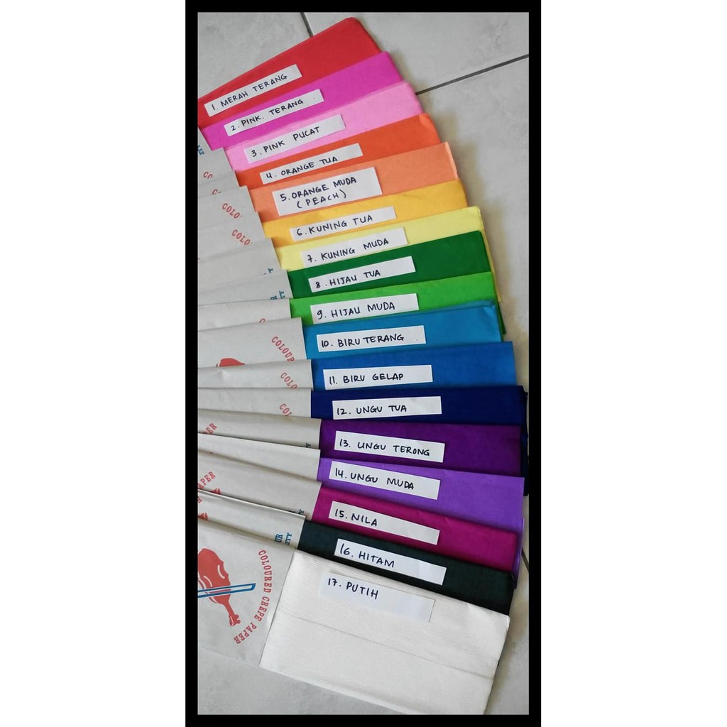 

Kertas Krep Warna-Warni Terbaru