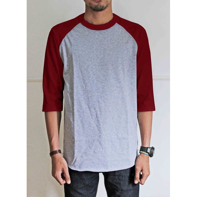 XL-XXL Tshirt Kaos Raglan Oneck Pria Cowok Body Misty, Combed Jumbo Murah