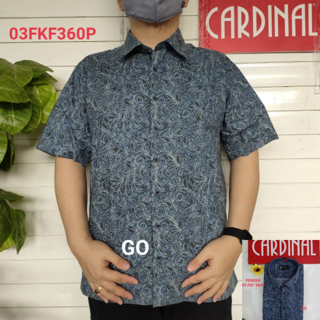 gof XL-3XL CARDINAL KEMEJA FORMAL PENDEK Batik RegularFit Pakaian Kemeja Kerja Pria Kantor Acara Resmi Pakaian Wisuda Original KFPB