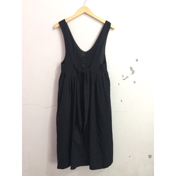 MANGO OVERALL HITAM DRESS PLISKET KOREA ORIGINAL