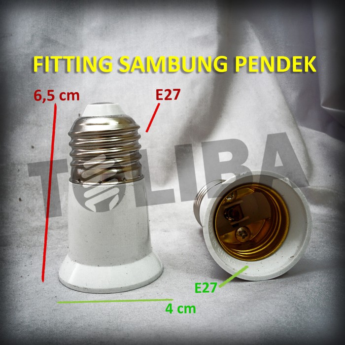 fitting downlight / sambungan perpanjangan lampu E27 extension pendek