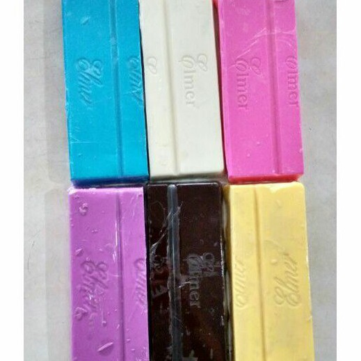 

Coklat blok / Coklat batang Warna Rainbow merk ELMER repack 250gr